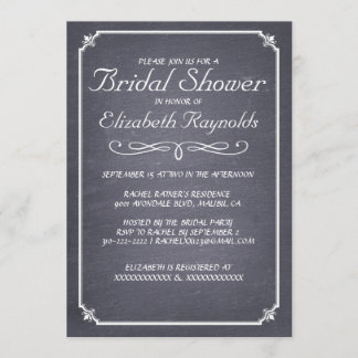 Svart tavlasvart- & vitinbjudningskort för inbjudningar