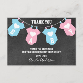 Svart tavlaTACKgender avslöjer baby shower Tack Kort