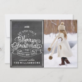 Svart tavlaWish för vintage dig god julfoto Julkort