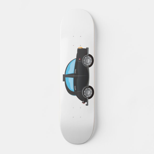 Svart taxi mini skateboard bräda 18,5 cm (Framsida)