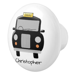 Svart Taxi Personlig Design Knopp