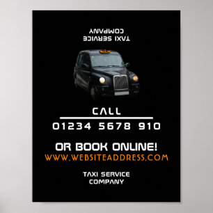 Svart Taxi-reklam Poster