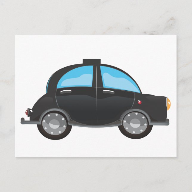 Svart taxi vykort (Framsida)