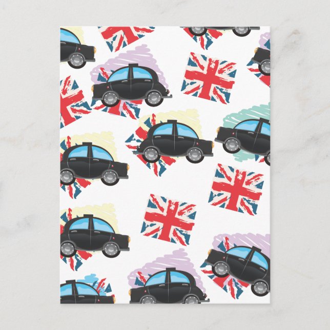 svart taxi vykort (Framsida)