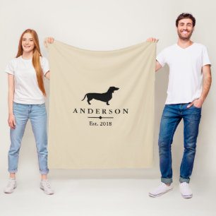 Svart taxSilhouette & personlig för Taupe   Fleecefilt