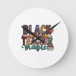 Svart TEACHER Magic Clocks design: Rund Klocka