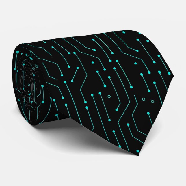 Svart Teal Geometrisk Mönster Slip Slips (Rullad)