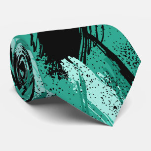 Svart Teal Kamouflage halsduk Slips