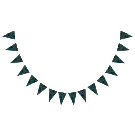 Svart Teal Ros Gotisk Elegant Bröllop Vimplar