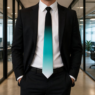 Svart Teal Vit Ombre Slips