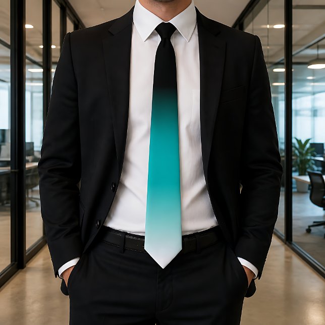 Svart Teal Vit Ombre Slips (Skapare uppladdad)