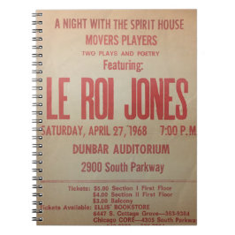 Svart teater| LeRoi Jones Spiral fotopatbok Anteckningsbok
