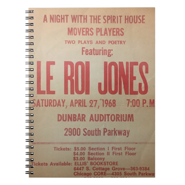 Svart teater| LeRoi Jones Spiral fotopatbok Anteckningsbok (Framsidan)