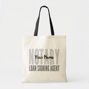 Svart teckensnitt för notary Loan Signing Agent, a Tygkasse