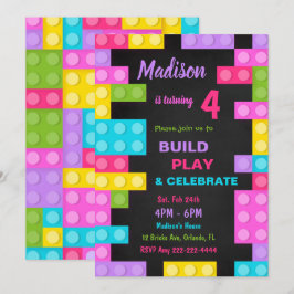 Svart tegel födelsedagsinbjudan inbjudningar