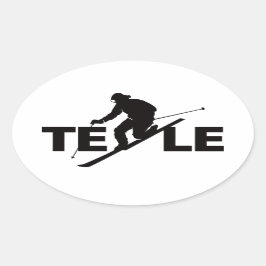 Svart TELE-Logotyp - etikett