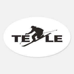 Svart TELE logotypklistermärke Ovalt Klistermärke
