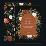 Svart teracotta blommigt botaniska eleganter julkort<br><div class="desc">Rustik blommigt - julkortsdesign. Med vacker rost,  teracotta,  svart och sage grönt pampas gräs eucalyptus botaniska vattenfärgsdetaljer. Den här moderna helgdag är säker på att du kan ställa in stil för din julhelg</div>