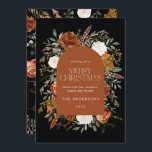 Svart teracotta blommigt botaniska eleganter julkort<br><div class="desc">Rustik blommigt - julkortsdesign. Med vacker rost,  teracotta,  svart och sage grönt pampas gräs eucalyptus botaniska vattenfärgsdetaljer. Den här moderna helgdag är säker på att du kan ställa in stil för din julhelg</div>