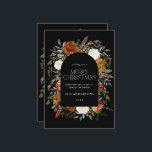 Svart teracotta-foto botaniska eleganter julkort<br><div class="desc">Svart teracotta blommigt botaniskt elegant Arch-fotokort för God jul helgdag.</div>