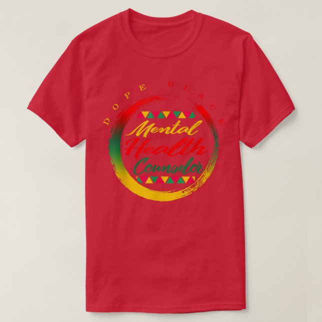 Svart terapibehandlare för psykisk hälsa, Student  T Shirt (Design framsida)