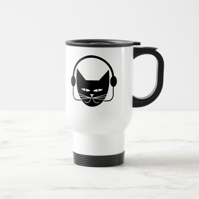 Svart termisk kaffemugg för katt FM (Höger)