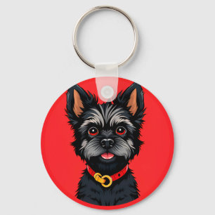 🐶 Svart Terrier Valp För Daglig Bärstil 🐶 Nyckelring
