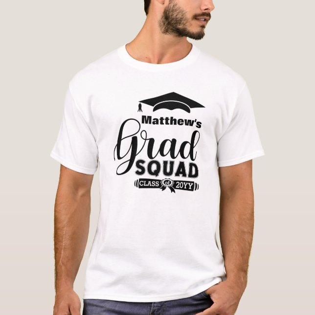 Svart text, Anpassningsbar Manar vit Studenten fyr T Shirt (Framsida)