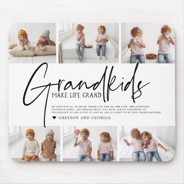 Svart text| Barnbarn Make Life Grand Photo Musmatta (Framsidan)