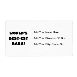 Svart text Bästa Baba T-shirts och gåvor Fraktsedel