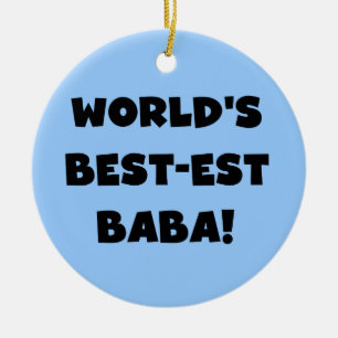 Svart text Bästa Baba T-shirts och gåvor Julgransprydnad Keramik