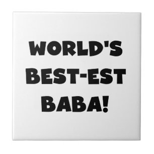 Svart text Bästa Baba T-shirts och gåvor Kakelplatta