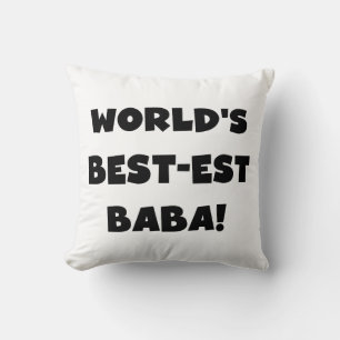 Svart text Bästa Baba T-shirts och gåvor Kudde