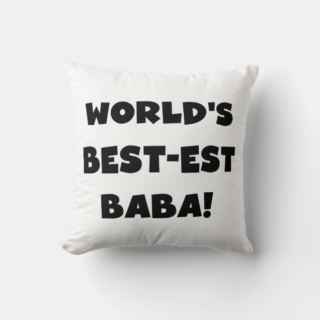 Svart text Bästa Baba T-shirts och gåvor Kudde (Framsida)