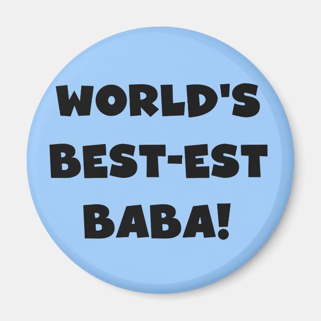 Svart text Bästa Baba T-shirts och gåvor Magnet (Framsidan)