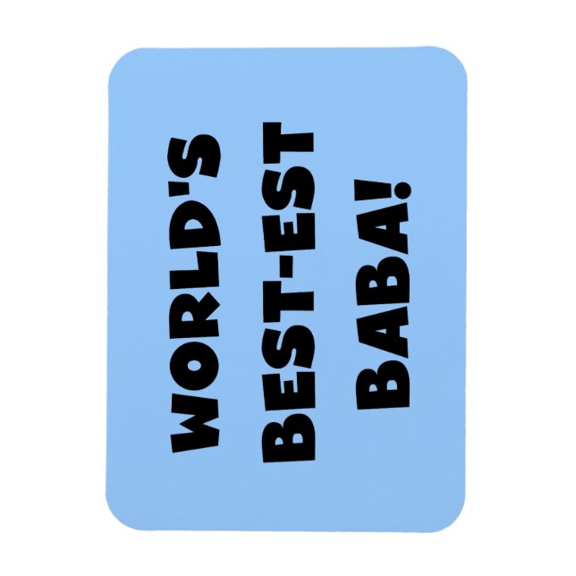 Svart text Bästa Baba T-shirts och gåvor Magnet (Vertikal)