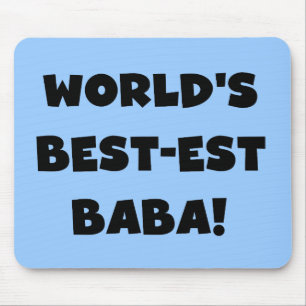 Svart text Bästa Baba T-shirts och gåvor Musmatta