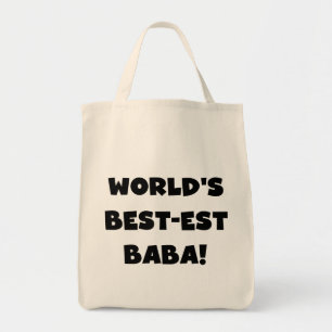 Svart text Bästa Baba T-shirts och gåvor Tygkasse