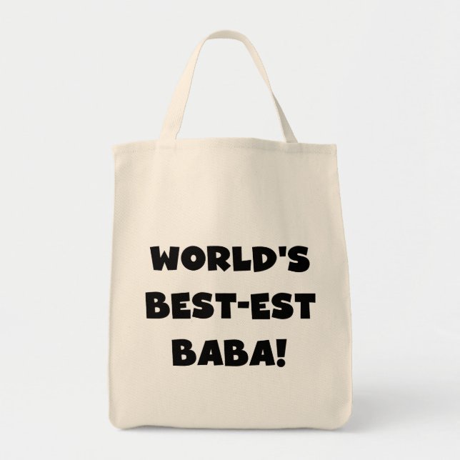Svart text Bästa Baba T-shirts och gåvor Tygkasse (Framsidan)