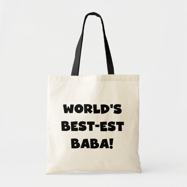 Svart text Bästa Baba T-shirts och gåvor Tygkasse (Framsidan)