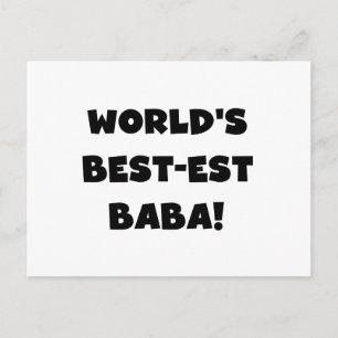 Svart text Bästa Baba T-shirts och gåvor Vykort