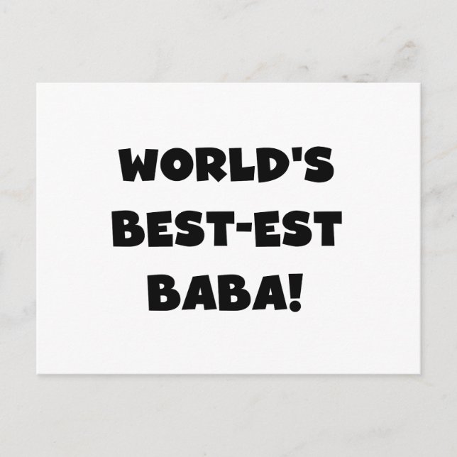 Svart text Bästa Baba T-shirts och gåvor Vykort (Framsida)