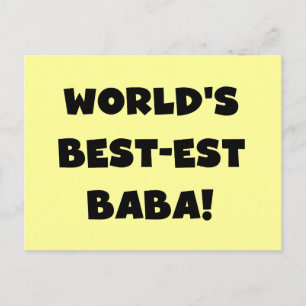 Svart text Bästa Baba T-shirts och gåvor Vykort