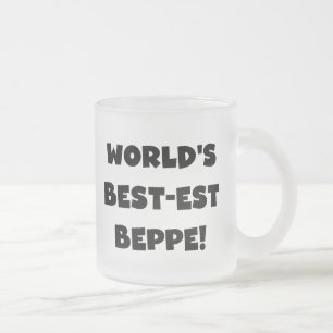 Svart text, bästa Beppe T-shirts och gåvor Frostad Glasmugg