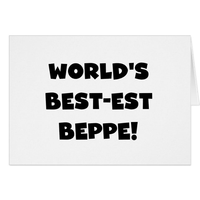 Svart text, bästa Beppe T-shirts och gåvor Hälsningskort (Framsidan Horizontal)