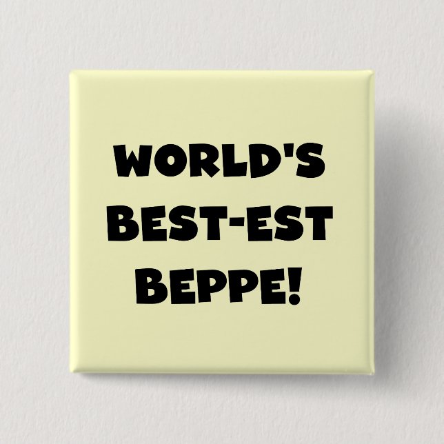 Svart text, bästa Beppe T-shirts och gåvor Knapp (Framsida)