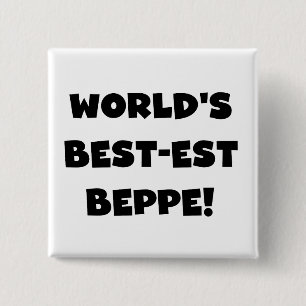 Svart text, bästa Beppe T-shirts och gåvor Knapp