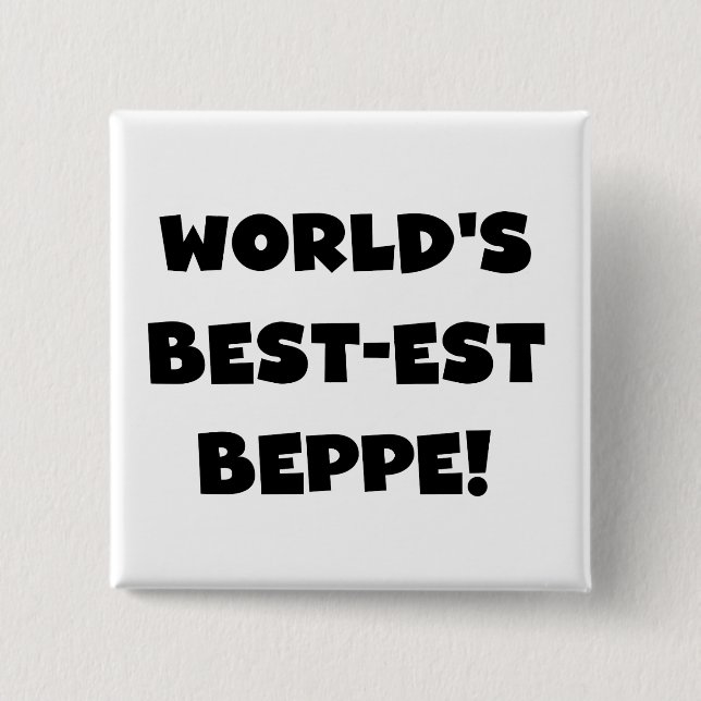 Svart text, bästa Beppe T-shirts och gåvor Knapp (Framsida)
