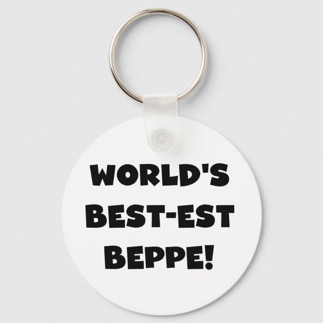 Svart text, bästa Beppe T-shirts och gåvor Nyckelring (Framsida)