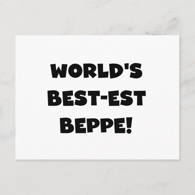 Svart text, bästa Beppe T-shirts och gåvor Vykort (Framsida)